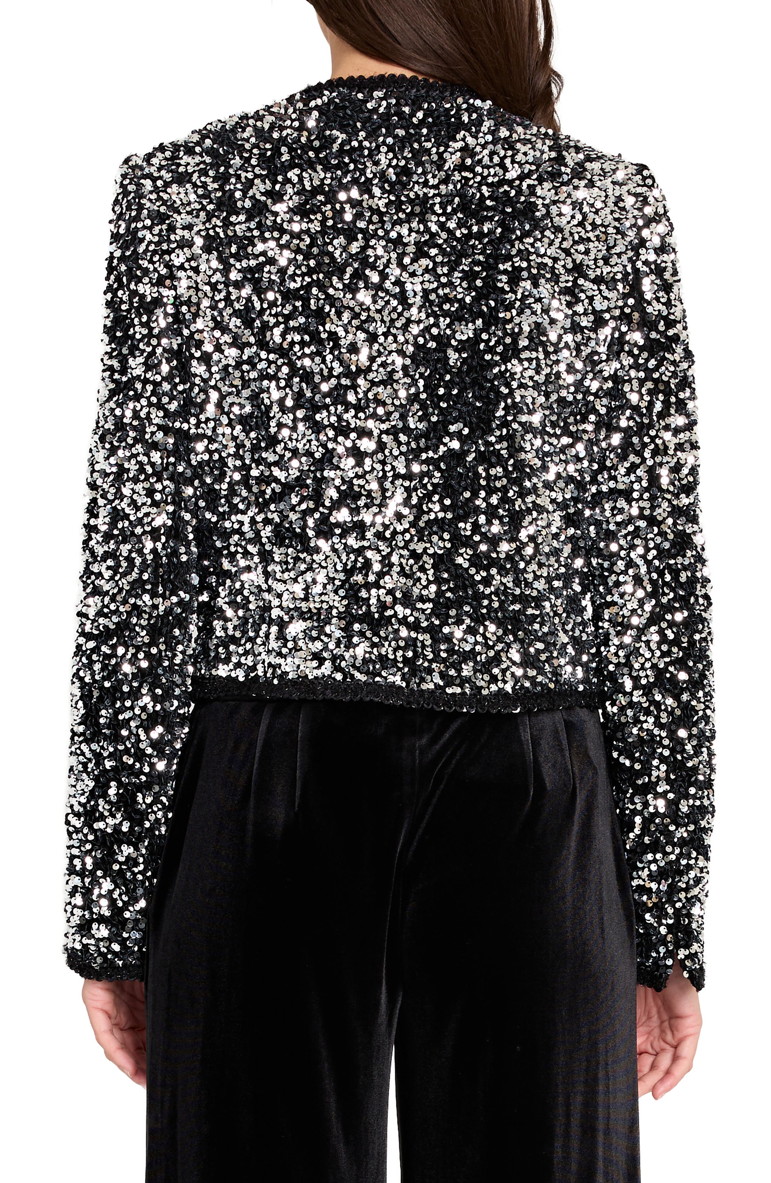 Corded Braid Trim Sequin Jacket - image 2