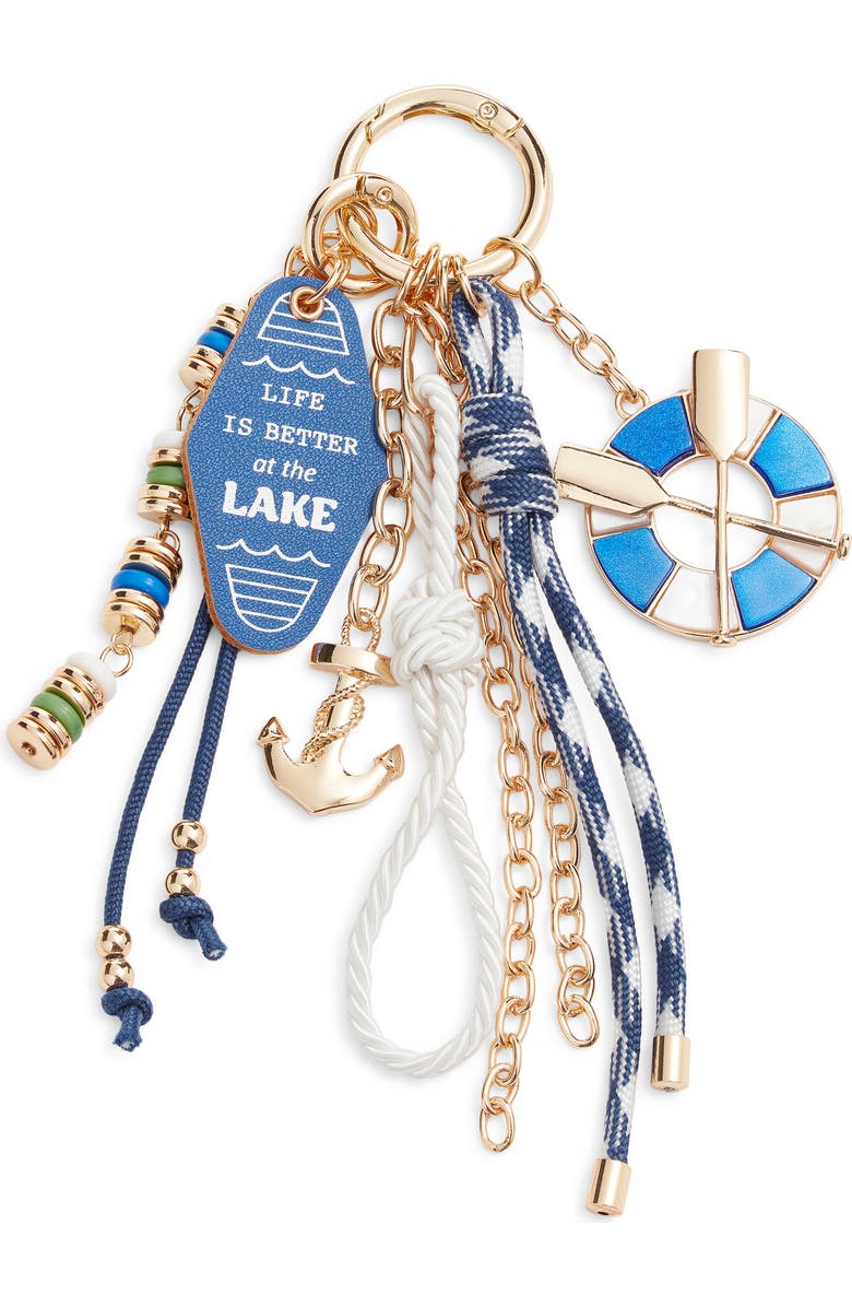 Chelsea28 Nautical Bag Charm, Main, color, Blue Multi- Gold