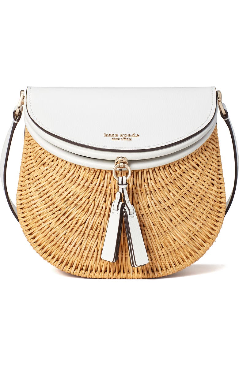Kate Spade New York catch medium wicker crossbody bag, Main, color,