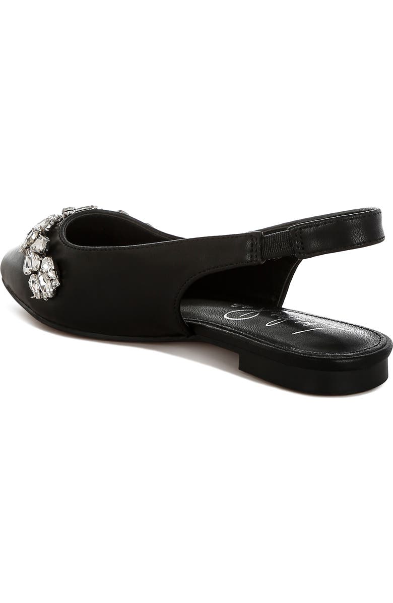 LONDON RAG Adhara Rhinestone Embellished Slingback Flat, Alternate, color, Black