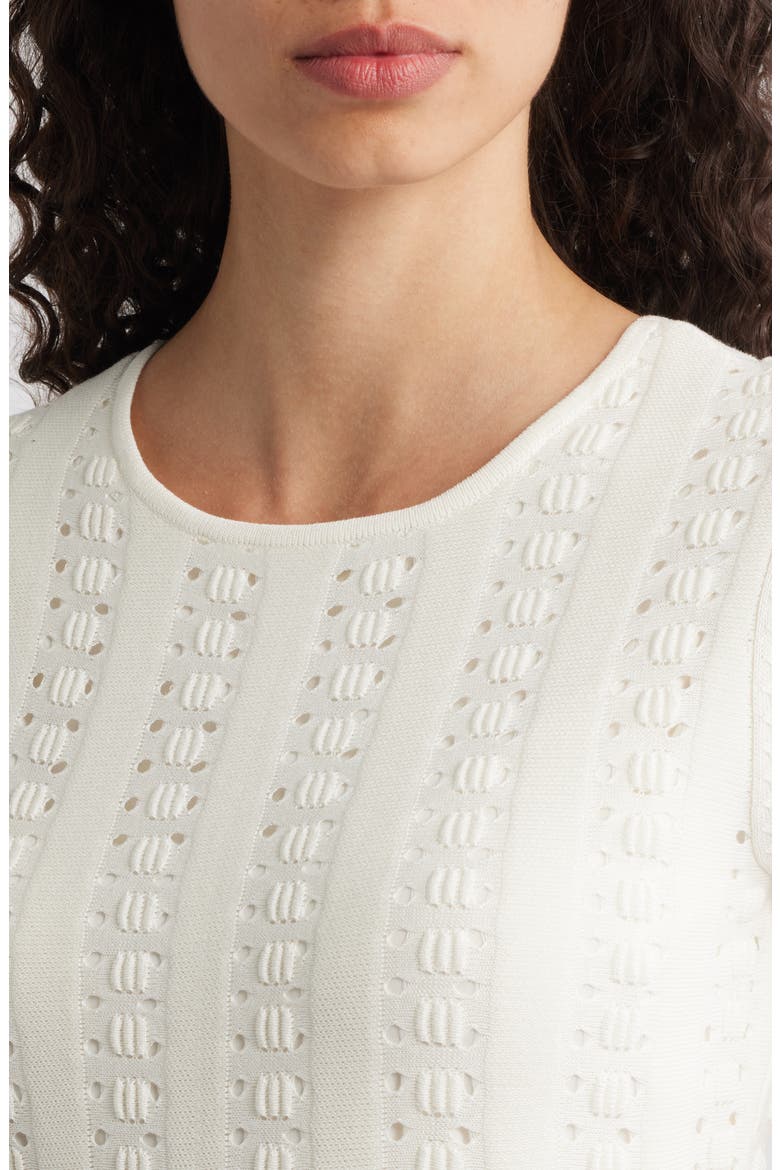 Open Stitch Long Sleeve Sweater Dress, Alternate, color, IVORY