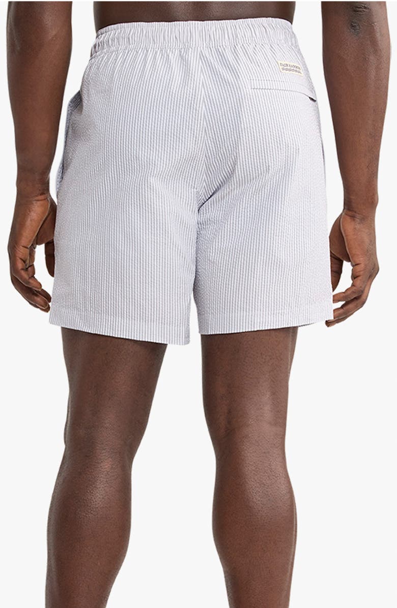 Fair Harbor The Bayberry Medallion Print Water Repellent Swim Trunks, Alternate, color, Grey Seersucker