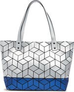 PATRIZIA LUCA Two Tone Geo Faux Leather Tote