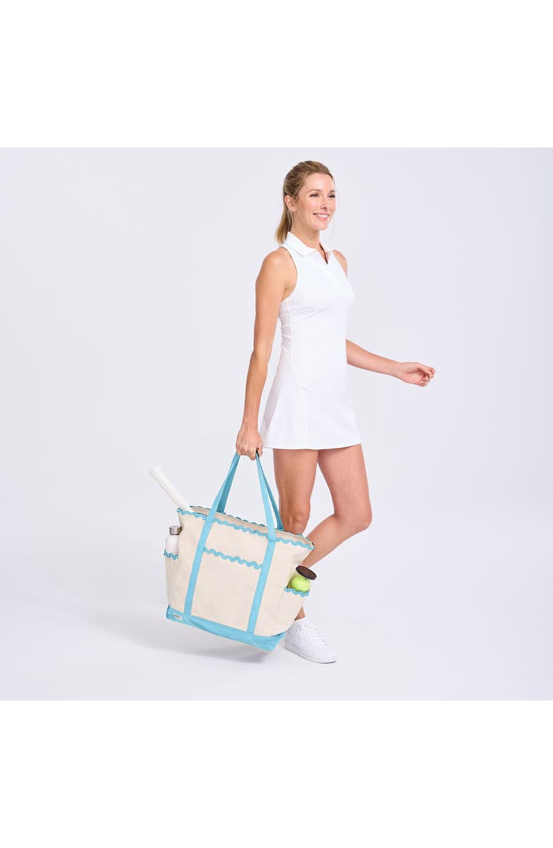 Ame & Lulu Scalloped Tennis Tote, Alternate, color, Navy