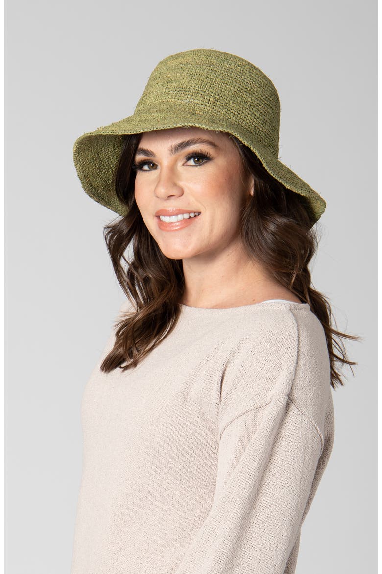 Weekend Straw Bucket Hat, Alternate, color, GREEN