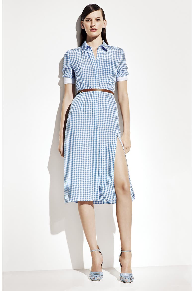 'Kieran' Belted Gingham Shirtdress, Alternate, color, PLACID