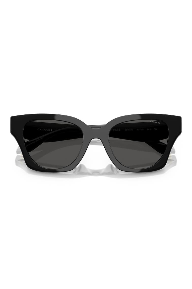 53mm Square Sunglasses, Alternate, color, BLACK / GREY SOLID