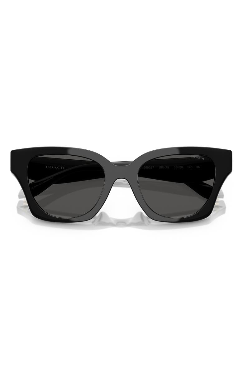 COACH 53mm Square Sunglasses, Alternate, color, Black / Grey Solid