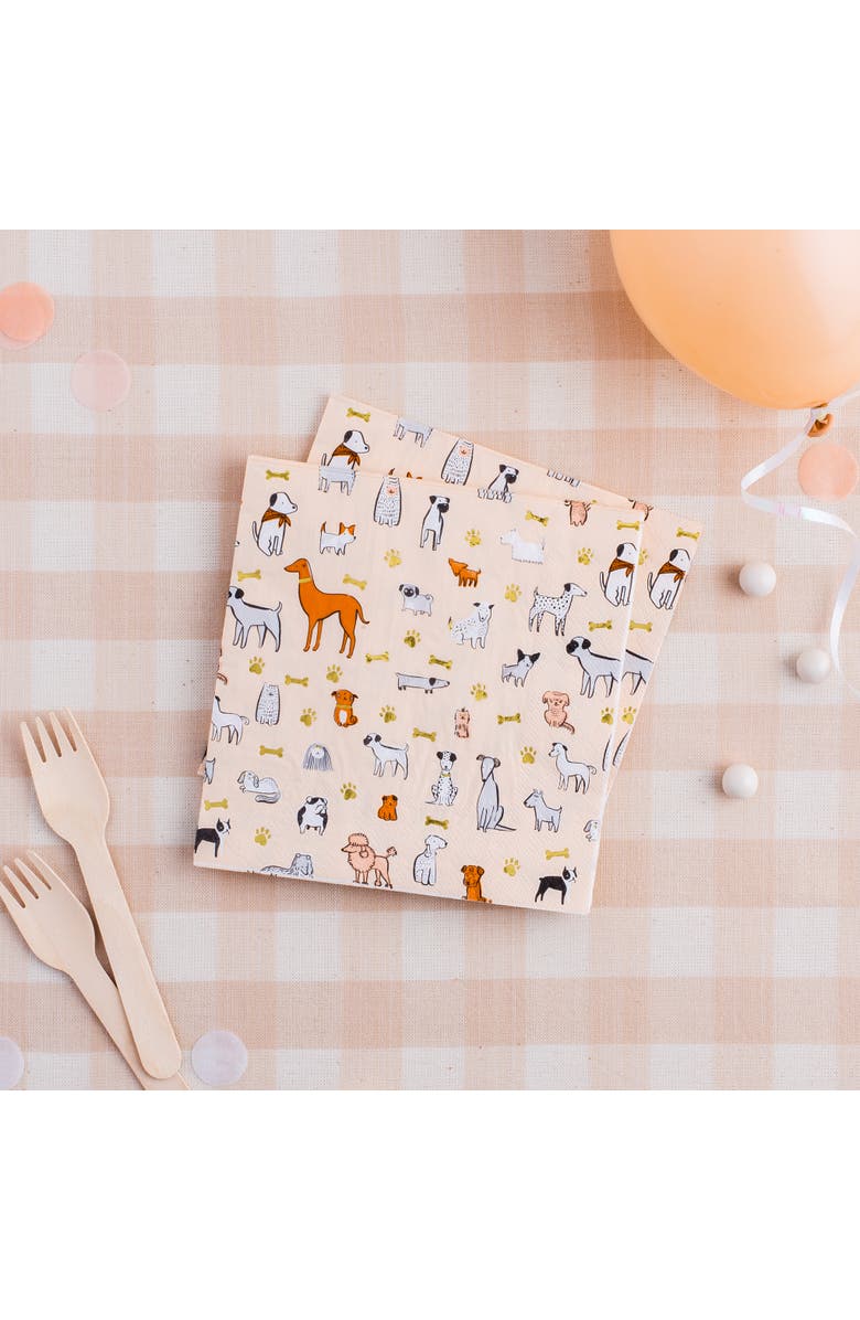 Daydream Society Bow Wow Puppy Pawty Large Napkins, Alternate, color, Assorted Pre-Pack