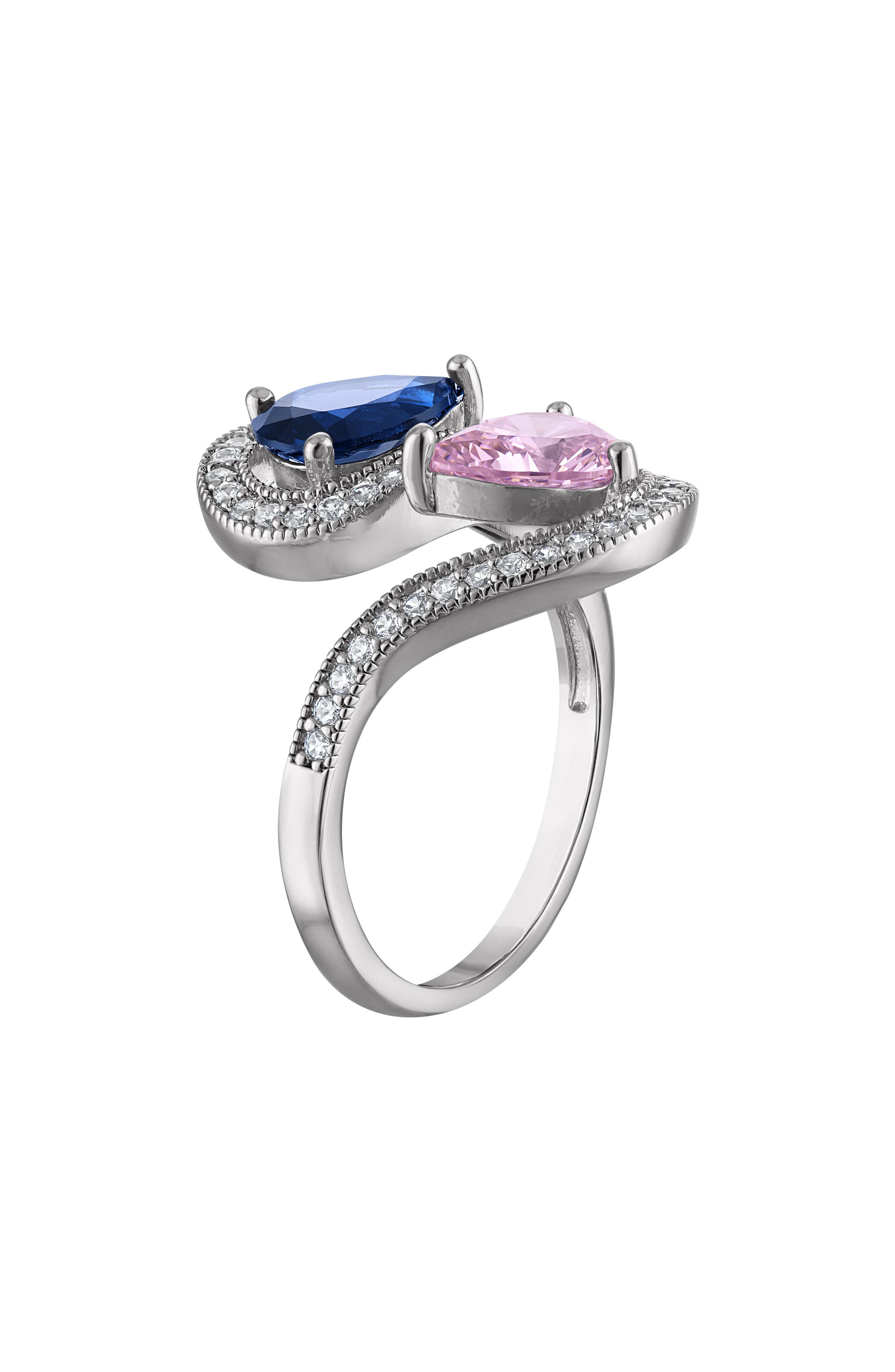 FZN Lab Created Sapphire and Pink Topaz Bypass Ring (Women) | Nordstromrack