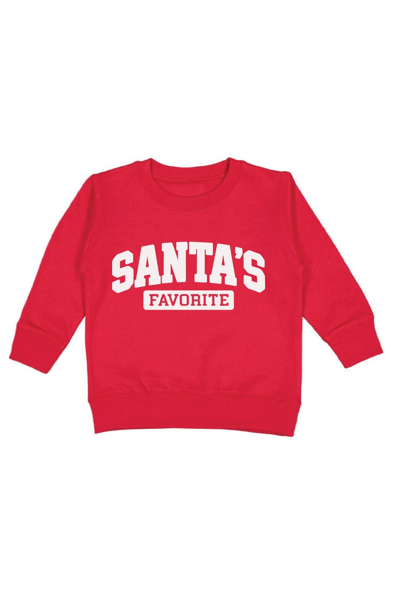 Santa's Favorite Puff Ink Christmas Sweatshirt(Baby), Main, color, Red