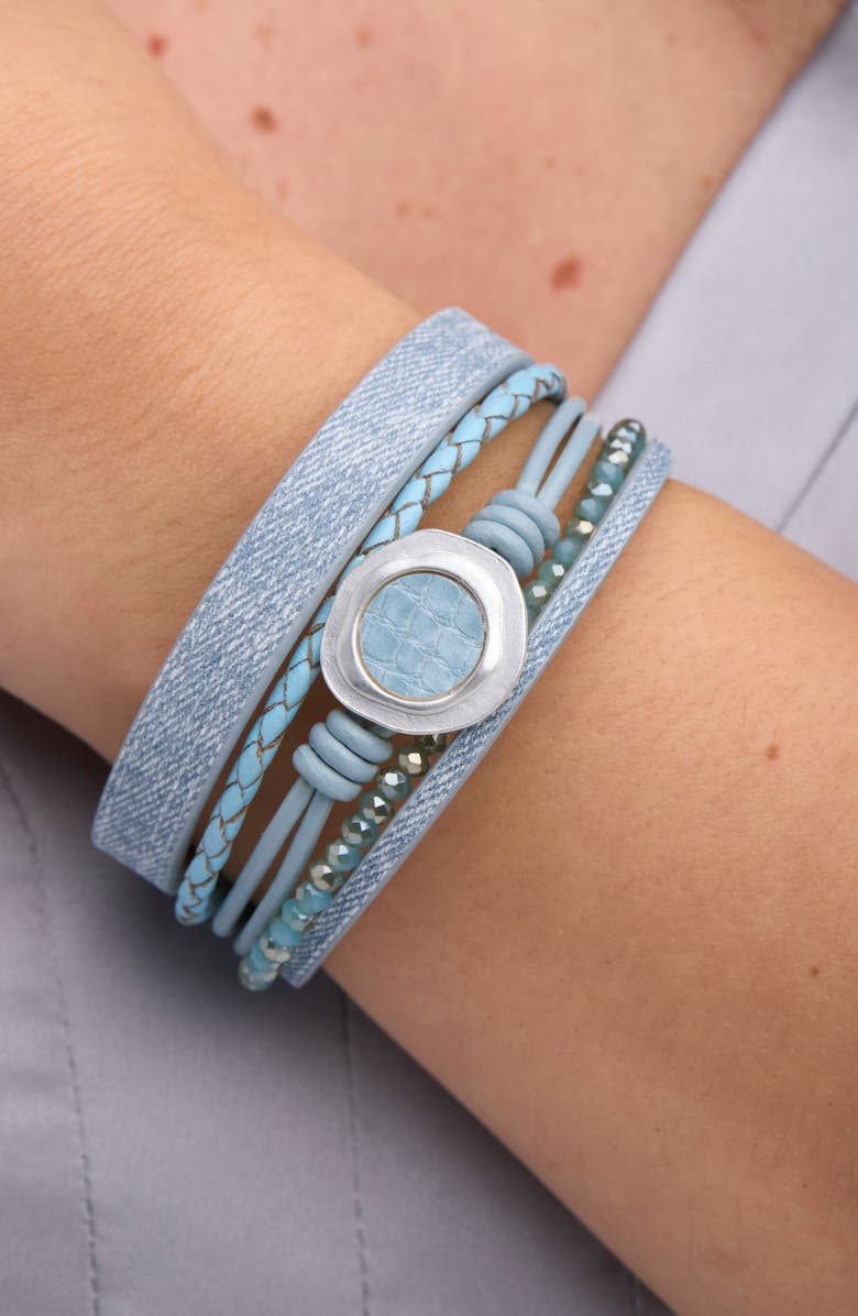 SAACHI Denim Medallion Bracelet, Alternate, color,