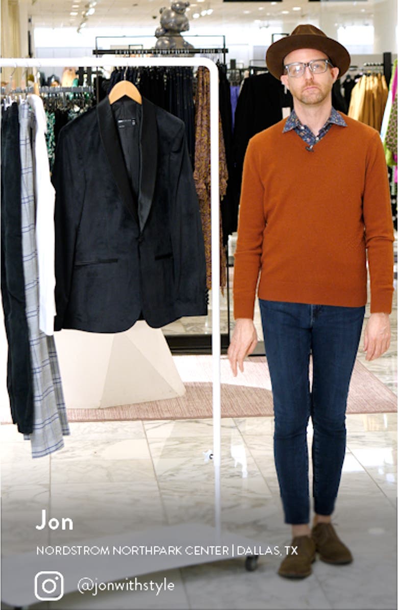 Super Skinny Velvet Tuxedo Jacket, sales video thumbnail