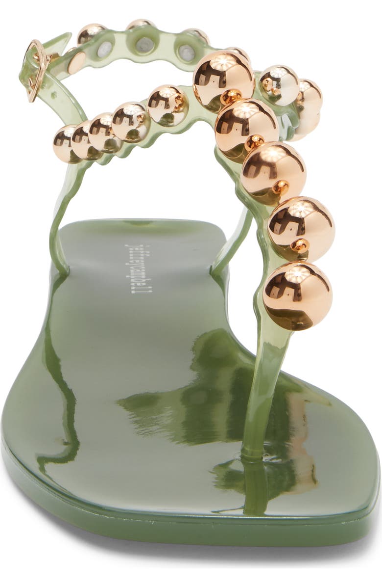 Jeffrey Campbell Plated Embellished Sandal, Alternate, color, Green Gold