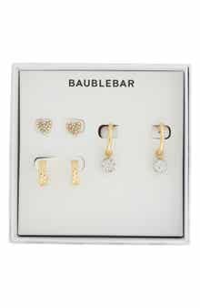 BaubleBar Set of 3 Heart & Hoop Earrings