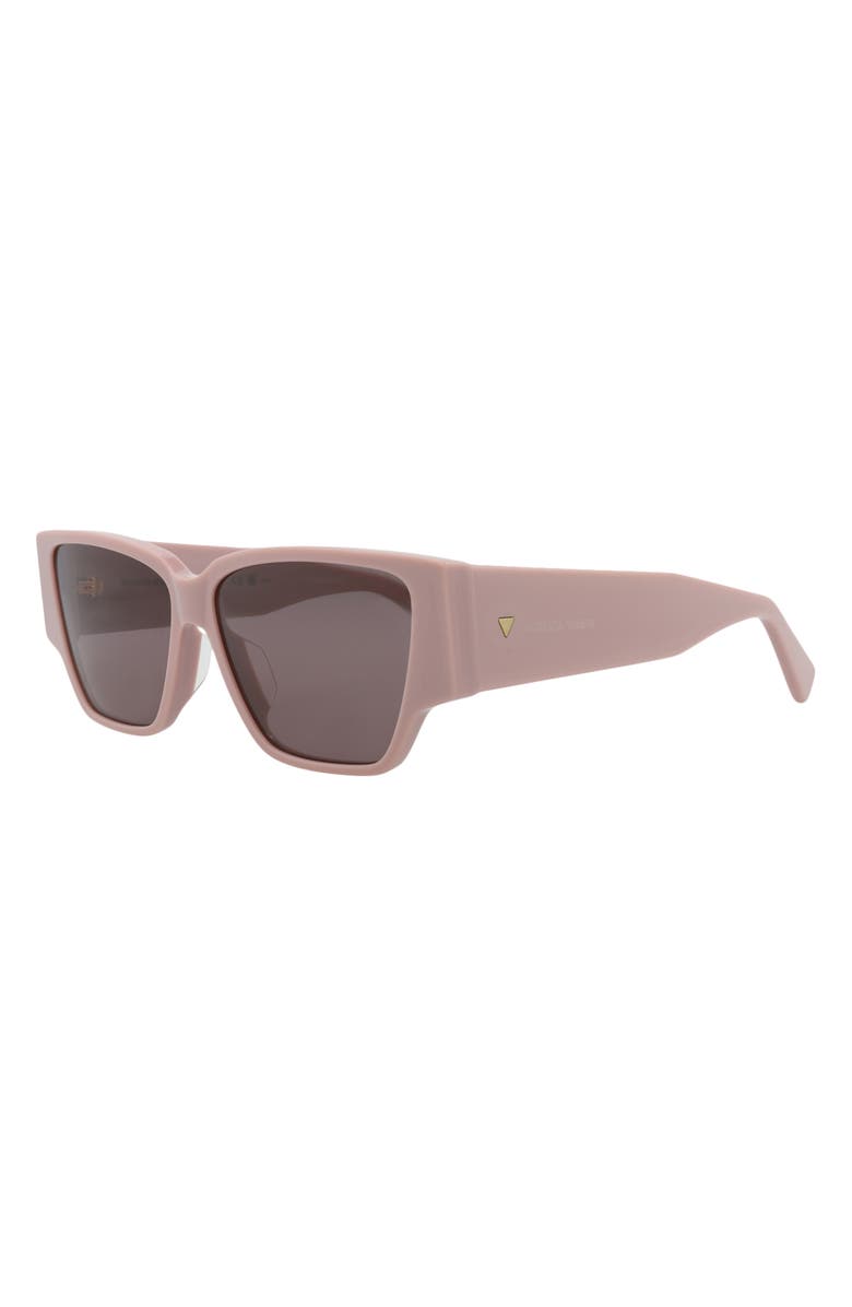 Bottega Veneta 57mm Square Sunglasses, Alternate, color, Pink Pink Brown