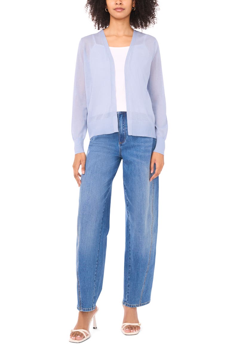 Open Front Cardigan, Alternate, color, CLEAR SKY