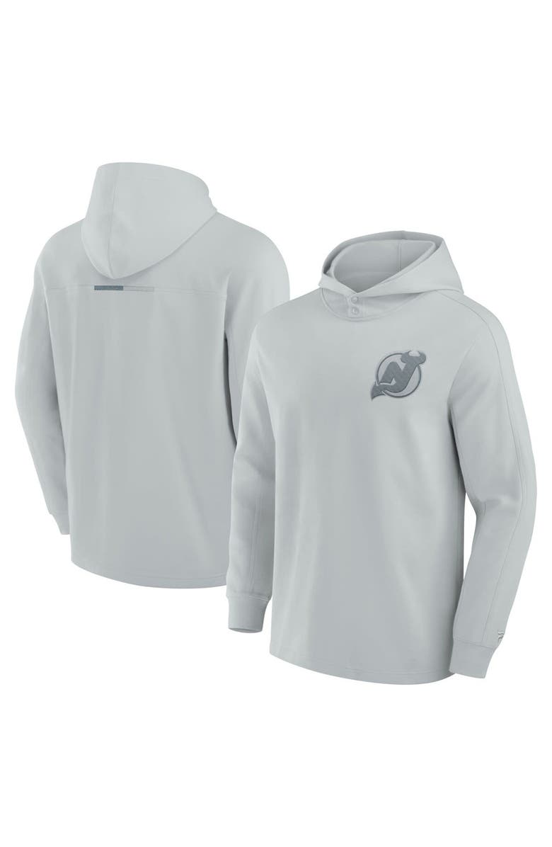 FANATICS Men's Fanatics Gray New Jersey Devils Elements Lightweight Tri-Blend Fleece Hoodie, Main, color, Gray