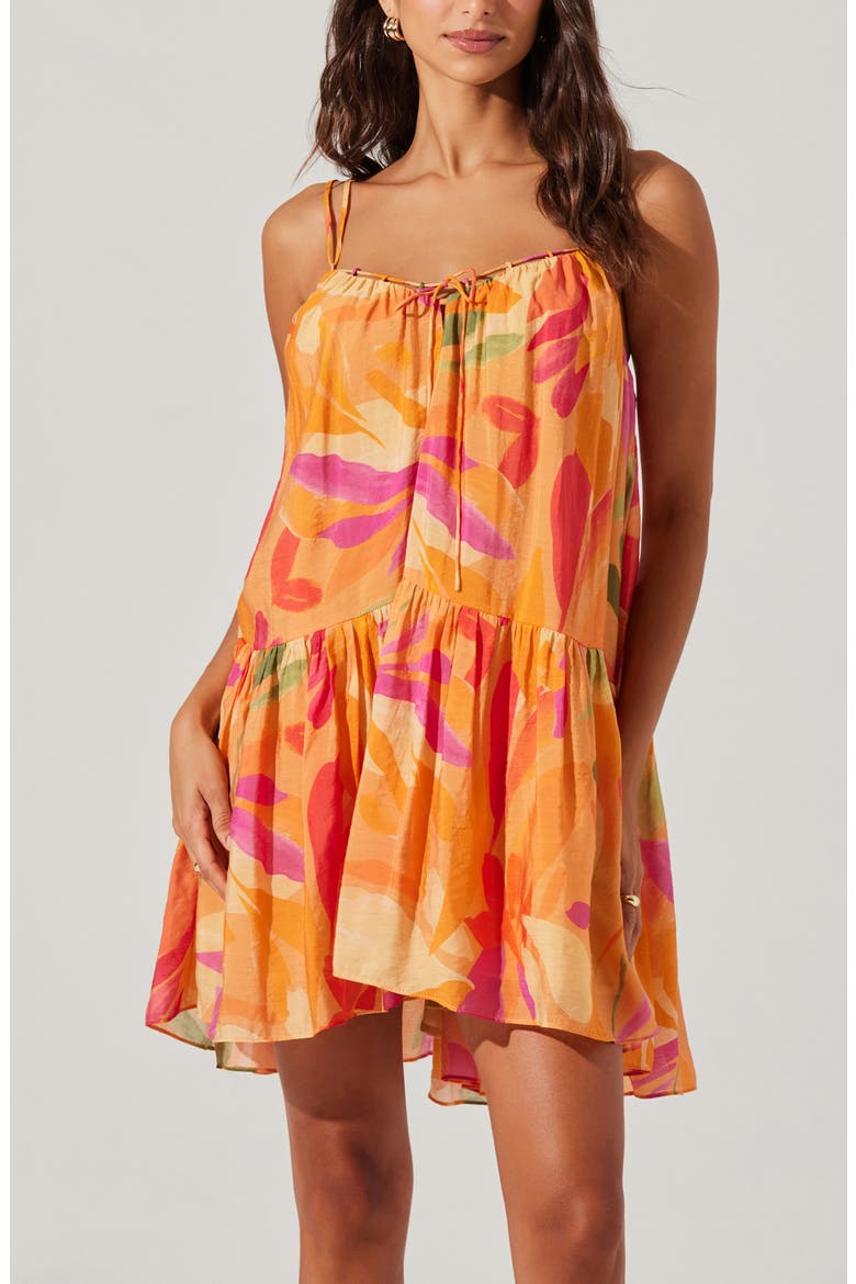 Keala Drop Waist Minidress, Alternate, color, ORANGE MULTI