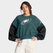 Nike Women's Nike Midnight Green Philadelphia Eagles Oversized Color-Block Pullover Sweatshirt