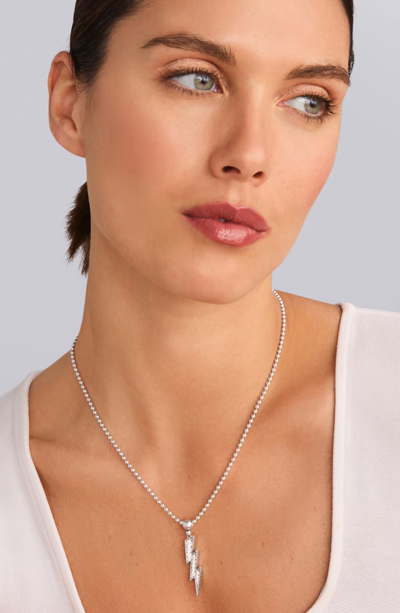 LAGOS Caviar Spark Lightning Bolt Diamond Pendant Necklace, Alternate, color,