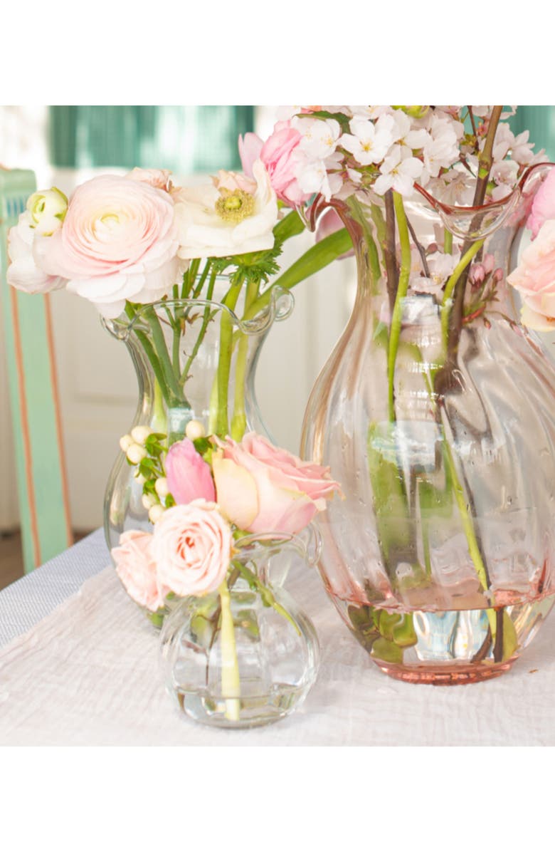 VIETRI Hibiscus Medium Fluted Glass Vase, Alternate, color,