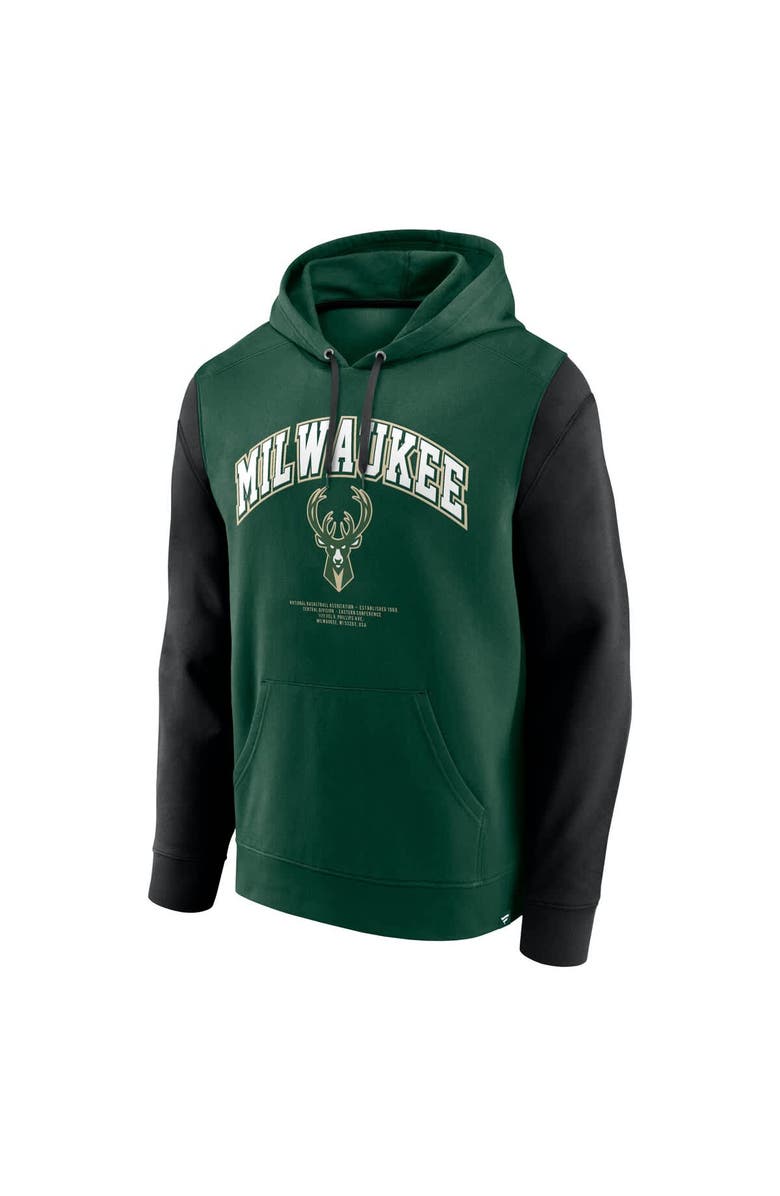 FANATICS Men's Fanatics Hunter Green Milwaukee Bucks Scorer Pullover Hoodie, Alternate, color,