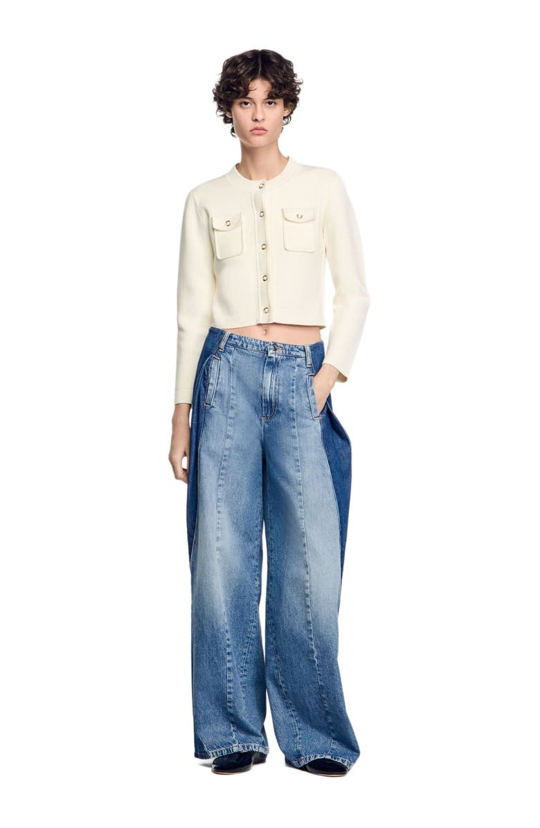 SANDRO Rib knit cardigan, Alternate, color, 