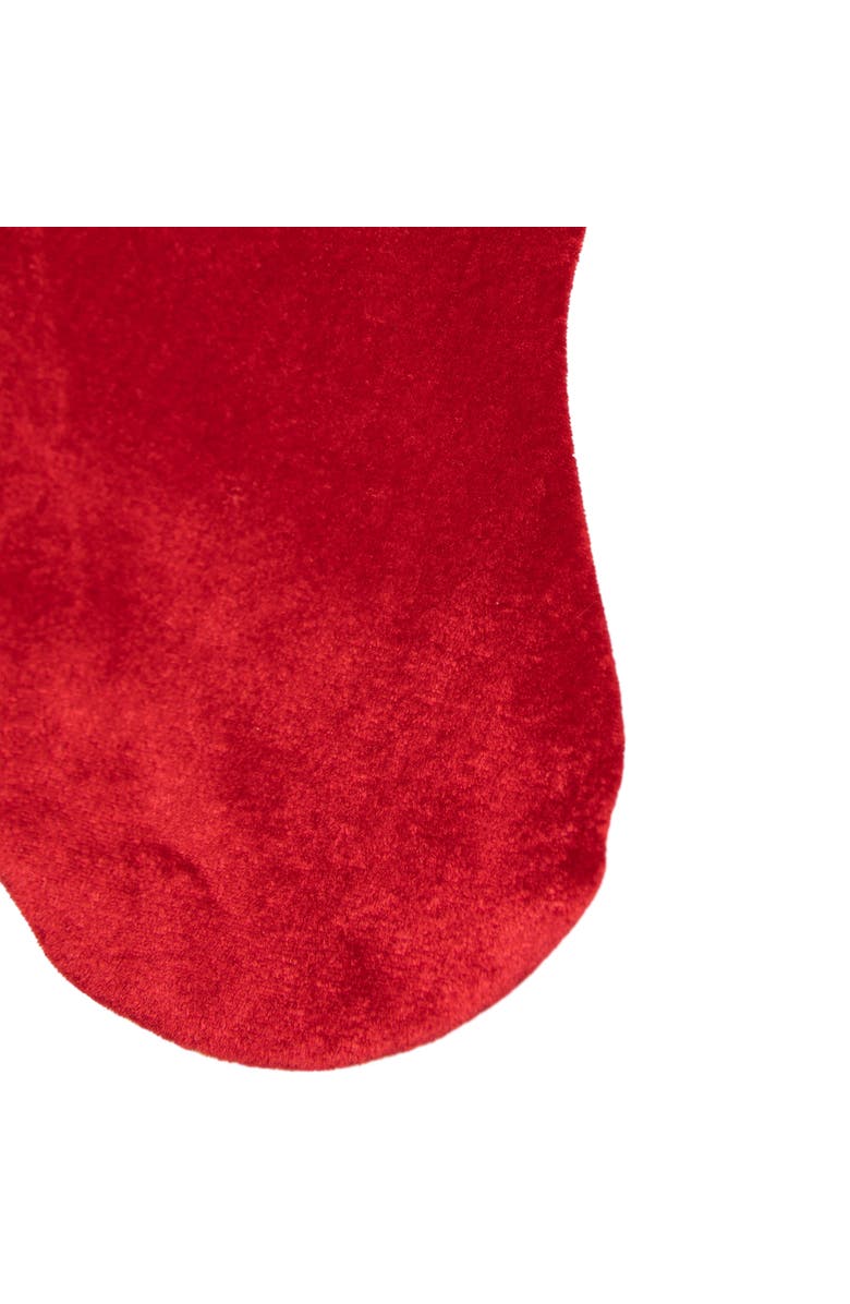 Northlight 20" Red and White Velveteen Santa Claus Belt Buckle Christmas Stocking, Alternate, color, 