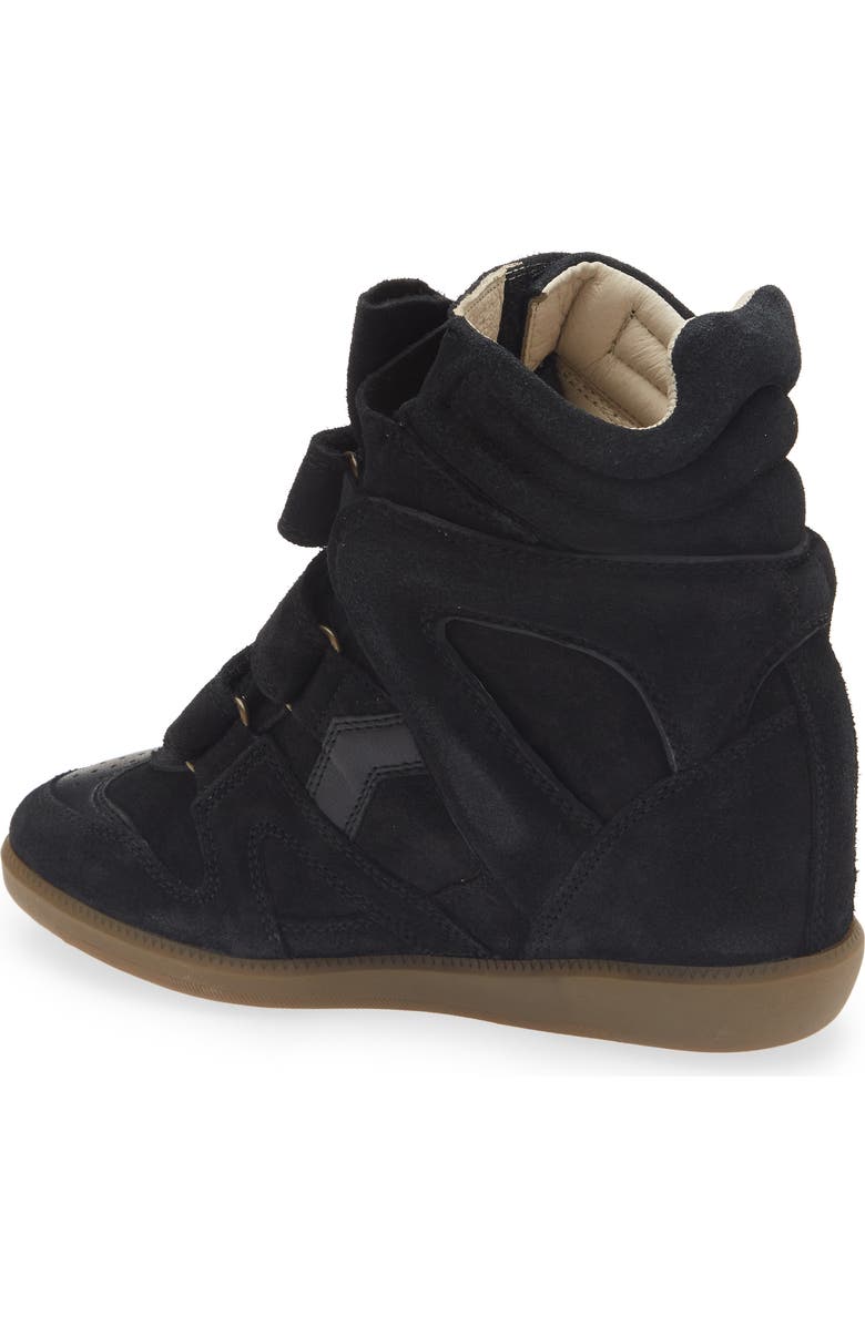 Isabel Marant Bekett Hidden Wedge High Top Sneaker, Alternate, color, Black