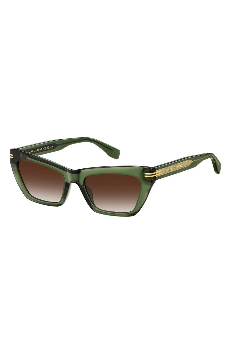 Marc Jacobs 54mm Gradient Rectangular Sunglasses, Alternate, color, Green/ Brown Sf