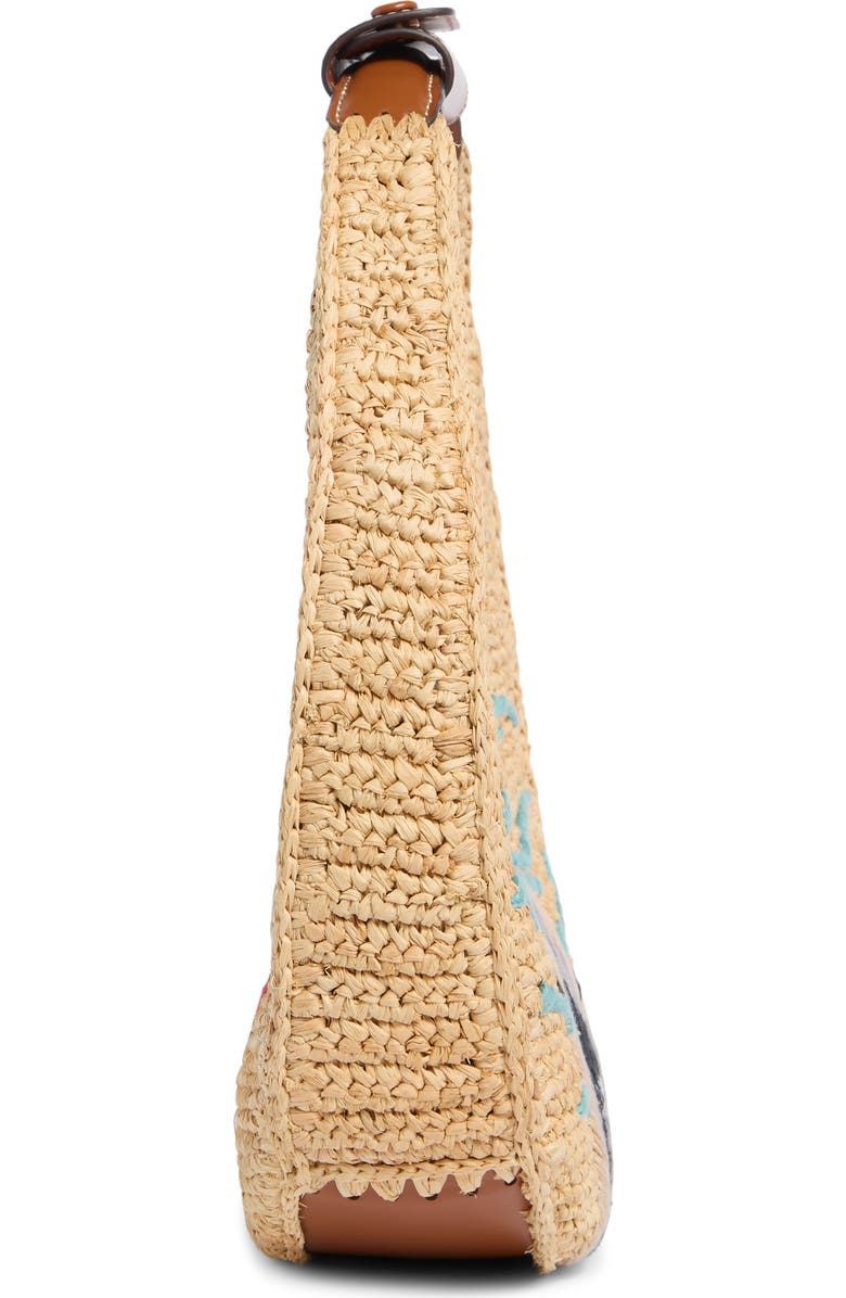 STAUD Moon Raffia Tote, Alternate, color, Great White