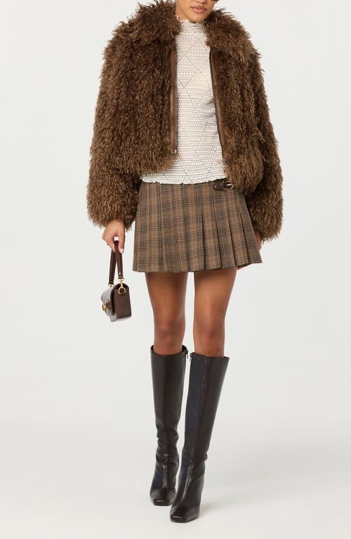 Astr The Label Kamrath Faux Fur Jacket In Brown