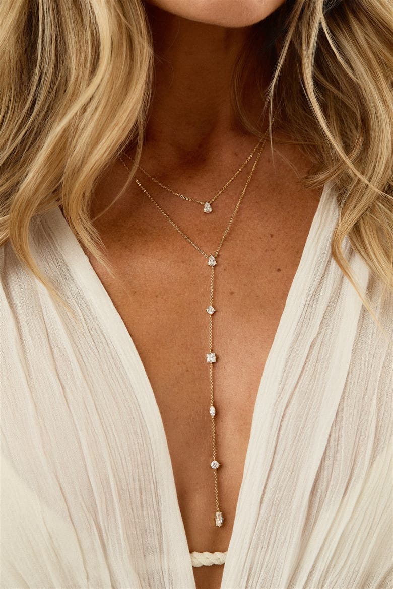 Layered Lariat Necklace, Alternate, color, Gold