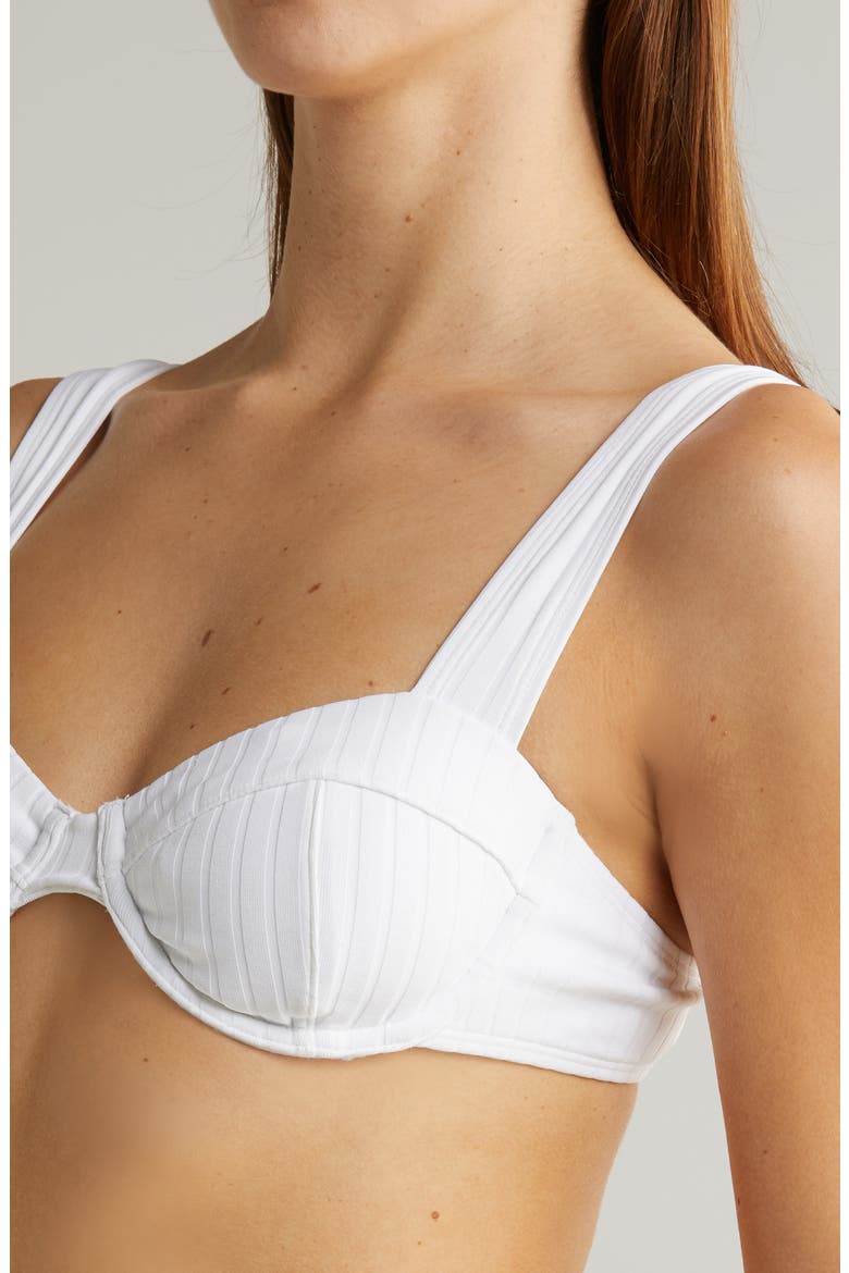 Lilo Underwire Rib Bikini Top, Alternate, color, MARSHMALLOW
