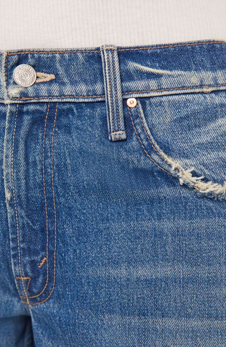 MOTHER The Down Low Spinner Heel Ripped Low Rise Wide Leg Jeans, Alternate, color, 