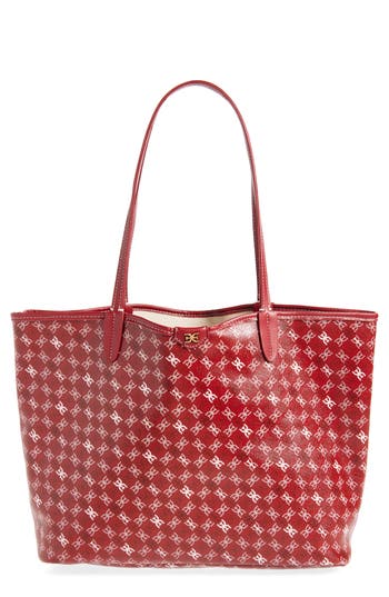 Sam Edelman Medium Harper Monogram Shopper Tote In Red