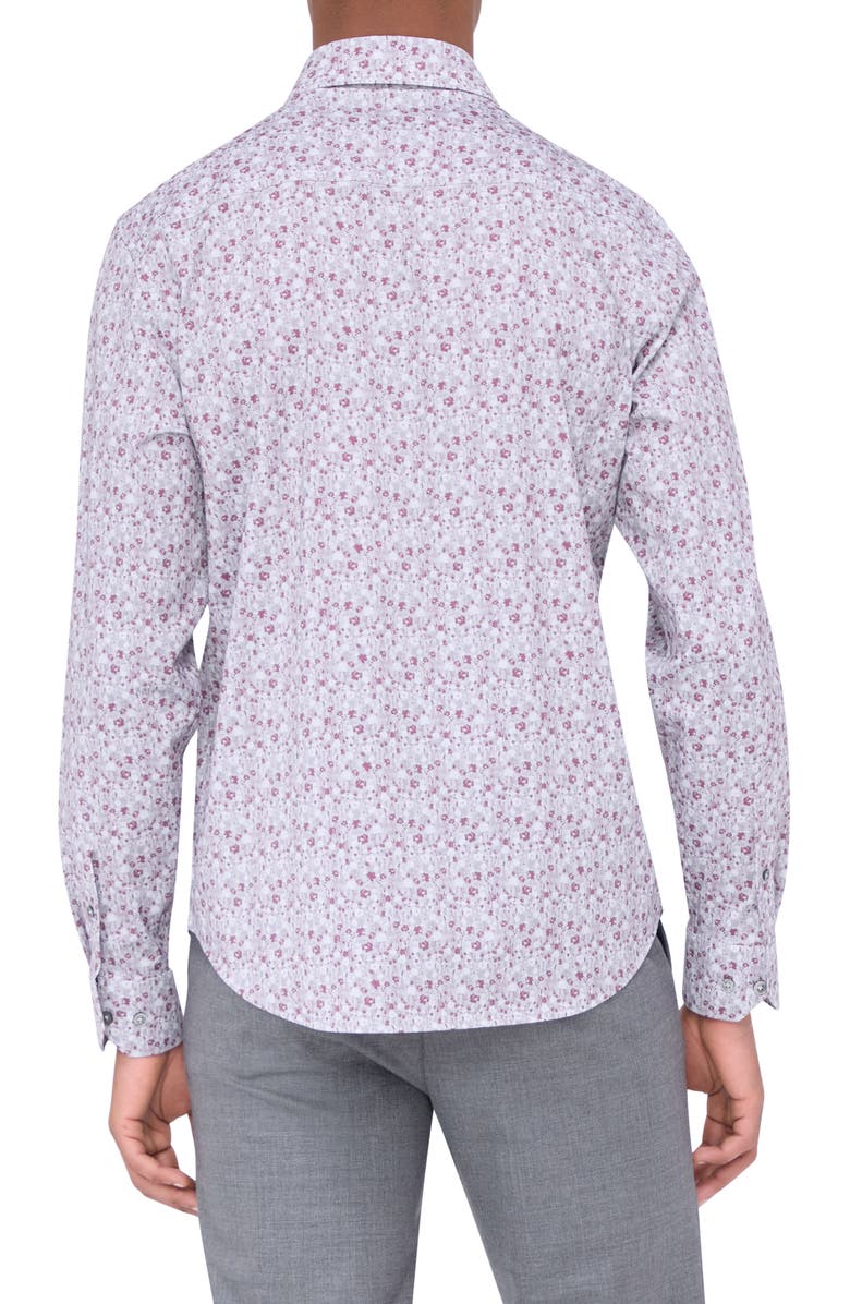 Bugatchi James OoohCotton<sup>®</sup> Floral Button-Up Shirt, Alternate, color, Cement