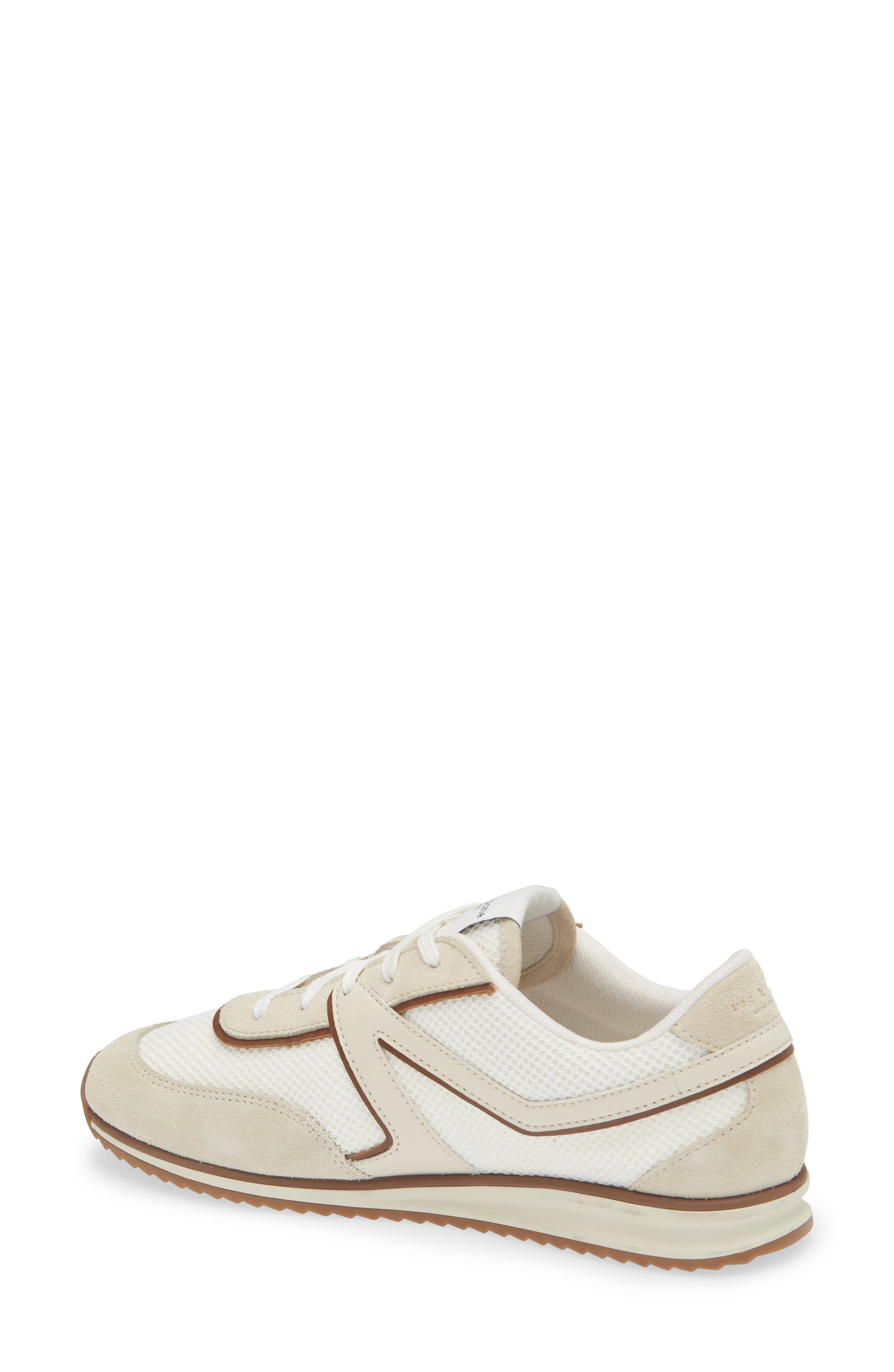 Retro Trainer Sneaker, Alternate, color, WHITE/ BEIGE