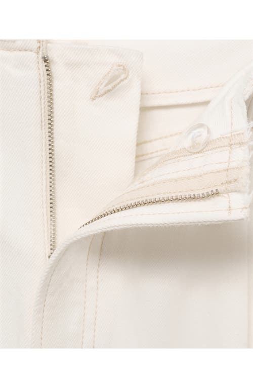 Mango Fray Waist Wide Leg Jeans