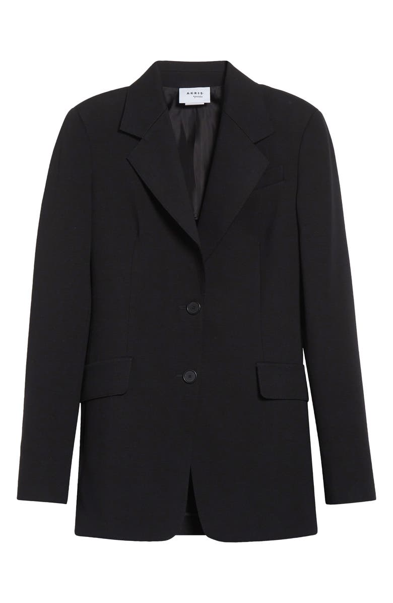 Akris punto Classic Single Breasted Blazer, Alternate, color, Black