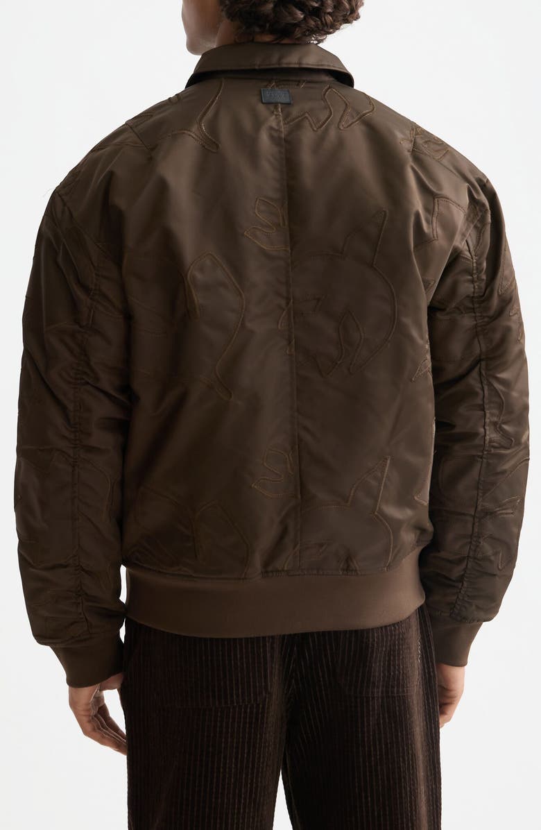 Scotch & Soda Appliqué Aviator Bomber Jacket, Alternate, color, Demitasse