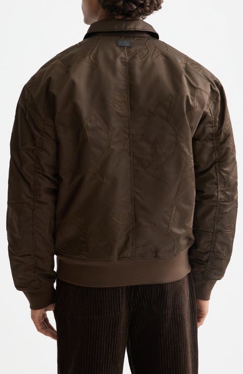 Scotch & Soda Appliqué Aviator Bomber Jacket In Brown