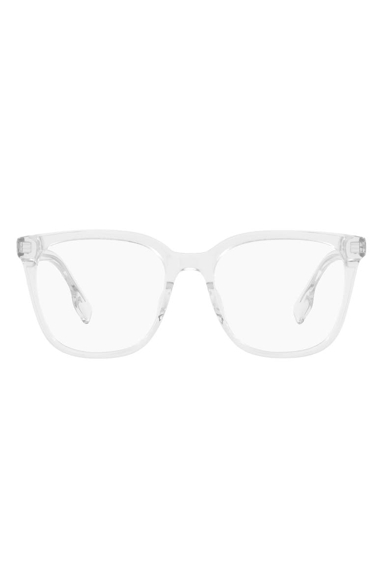 Burberry 53mm Square Optical Glasses, Main, color, Transparent / Demo Lens