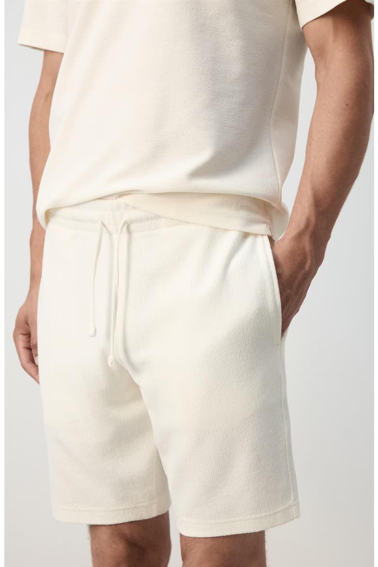 Textured Drawstring Bermuda Shorts, Alternate, color, WHITE