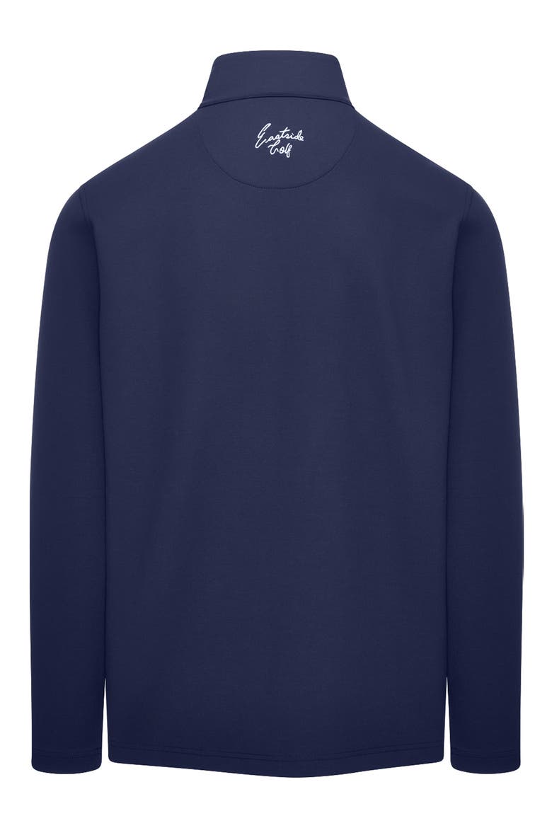 Signature Logo Embroidered Quarter Zip Pullover, Alternate, color, BLUE VOID