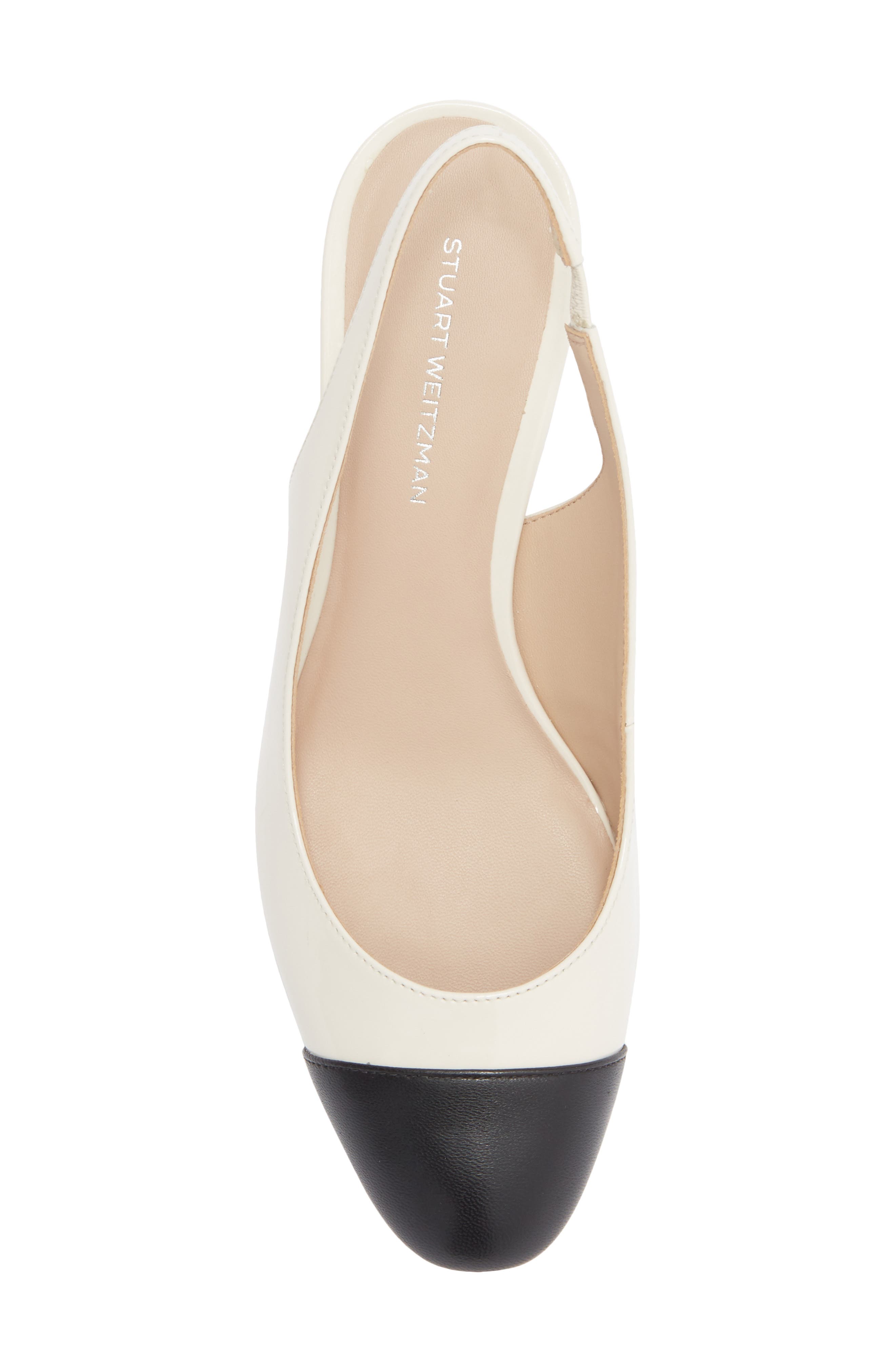 Stuart Weitzman Milla 55 Slingback Pump, Alternate, color, Chalk/ Black