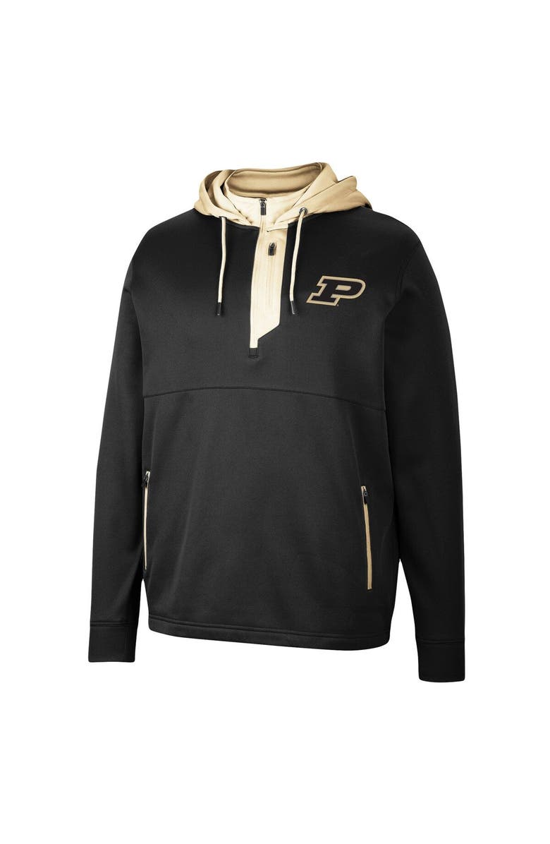 COLOSSEUM Men's Colosseum Black Purdue Boilermakers Luge 3.0 Quarter-Zip Hoodie, Alternate, color, Black