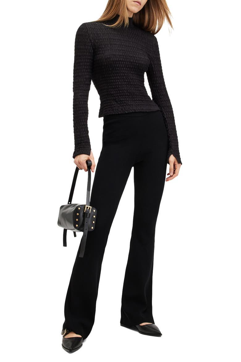 Connie Francesco Long Sleeve Top, Alternate, color, BLACK