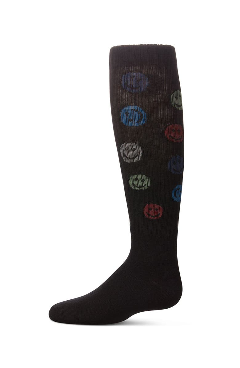 MeMoi All Over Smile Knee High Socks, Main, color, Black